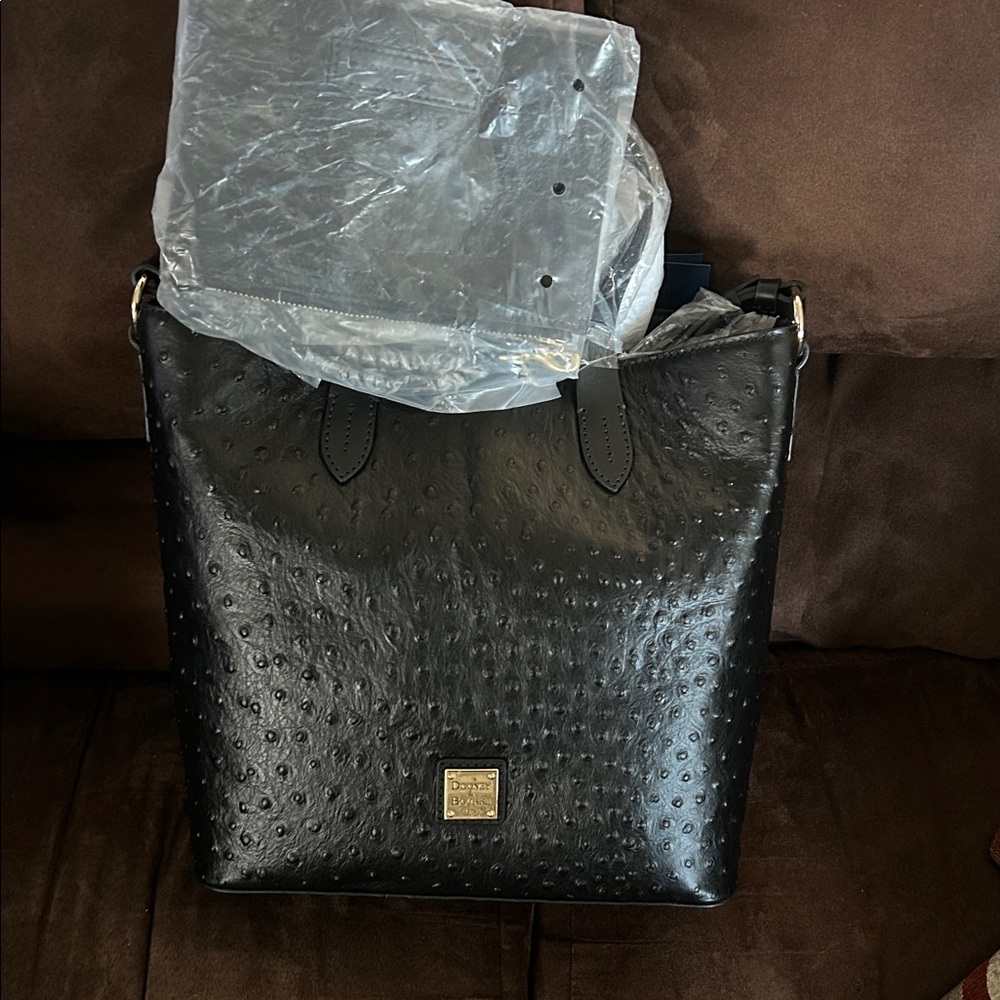 Dooney & Bourke Black Embossed Leather Tote